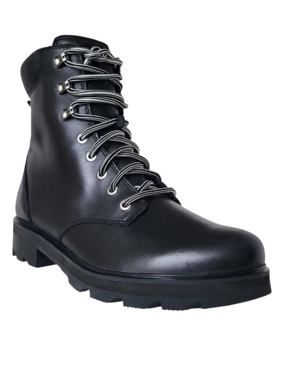 Sorel Lennox Waterproof Lace Up Boots in Black/Sea Salt Women's Size 12